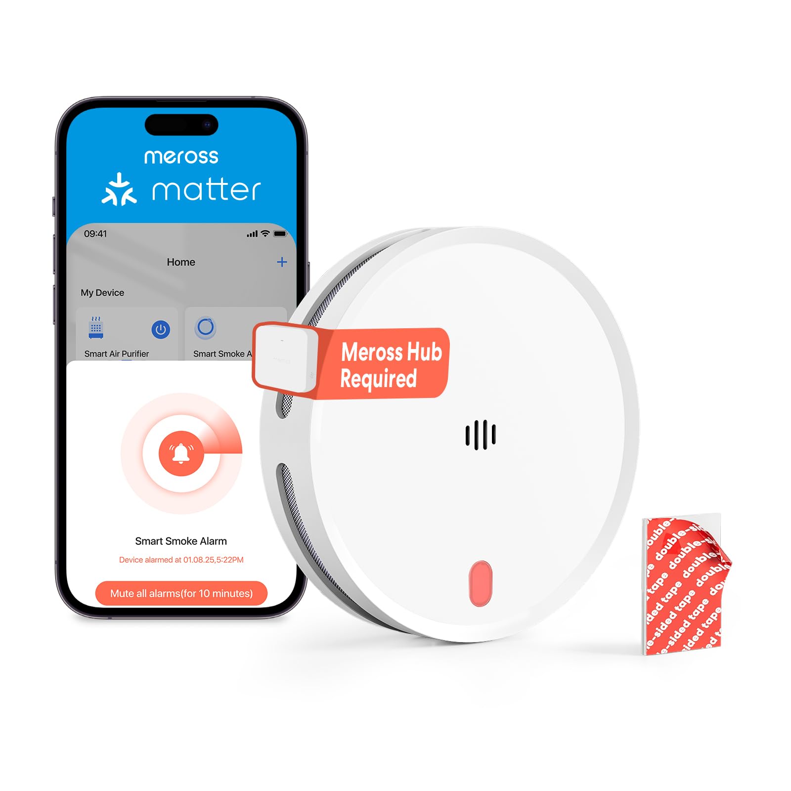Meross Smart Detector de Humo Conectado EN 14604